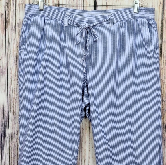 Talbots Linen Stripe The Easy Drawstring Pant - Picture 3 of 12